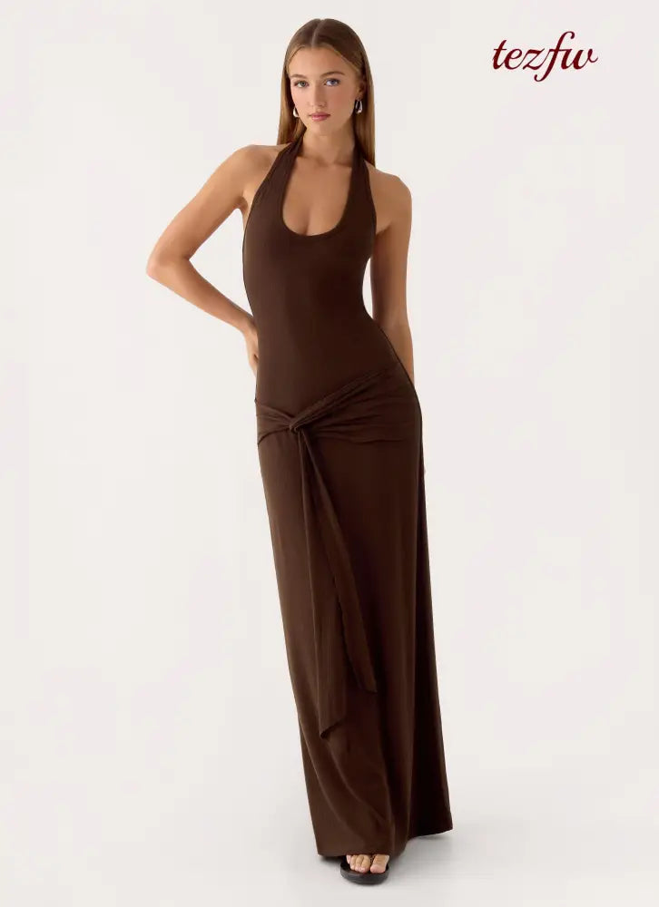 Vedetta Maxi Dress - Chocolate - Maxi Dresses